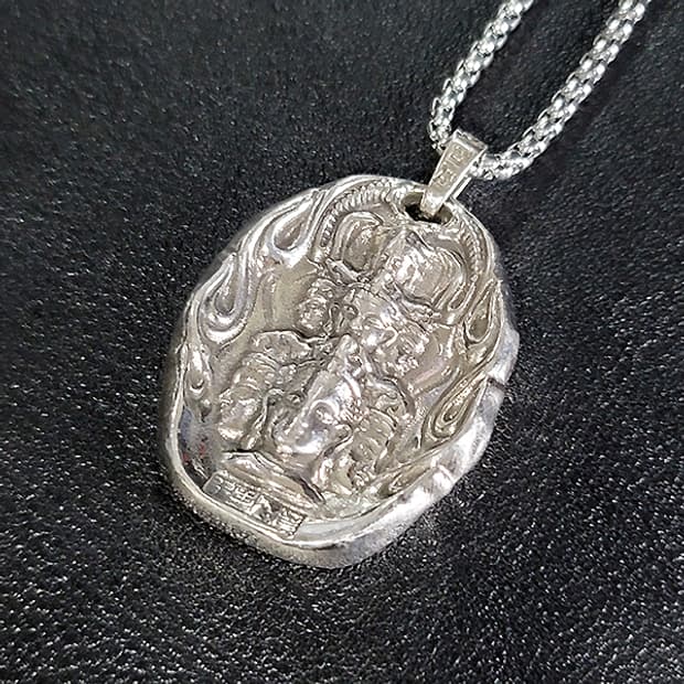 삼면관음 백동 펜던트 엔틱 선물 부처님 관세음보살 불교 남자 목걸이