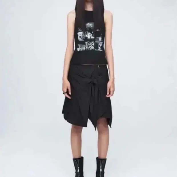 나체 nache puckering tie skirt