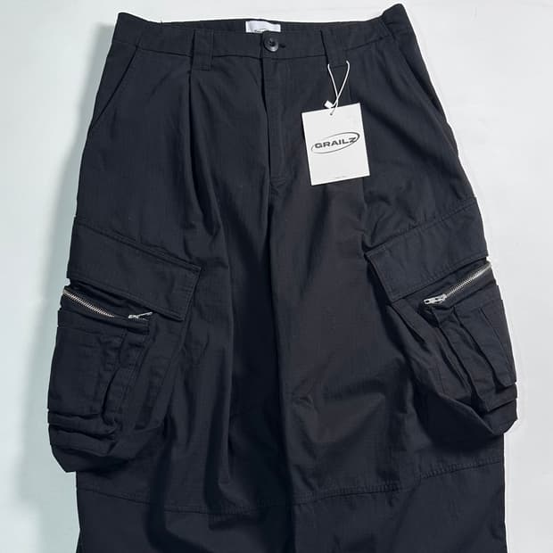 그레일즈 블랙 카고팬츠 