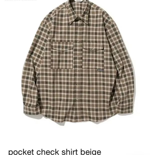유니폼브릿지 포켓 체크 오버셔츠 XL