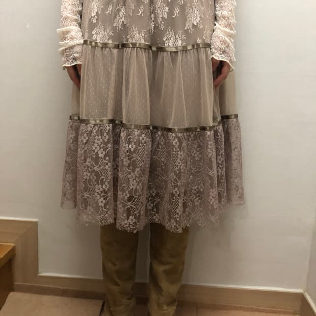 빈티지 인디핑크 레이스 스커트