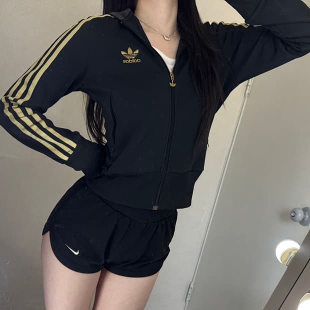 아디다스 불꽃 파이어버드 후드 트랙탑 금검 져지