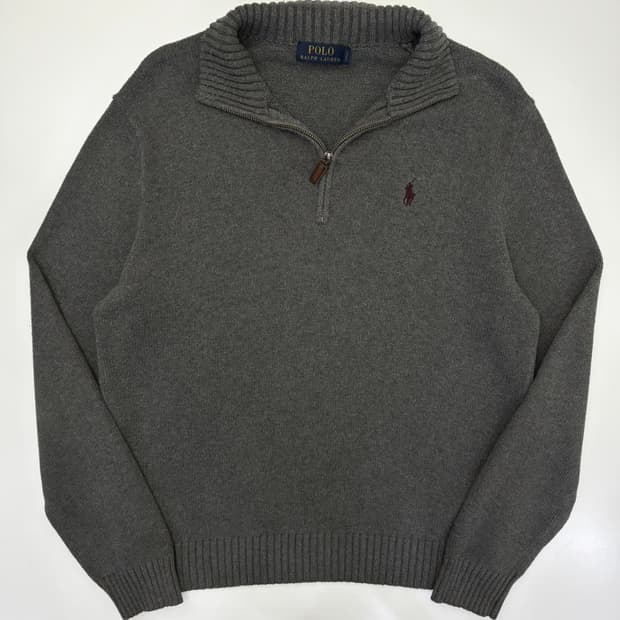폴로 랄프로렌 자수 코튼 하프집업 니트