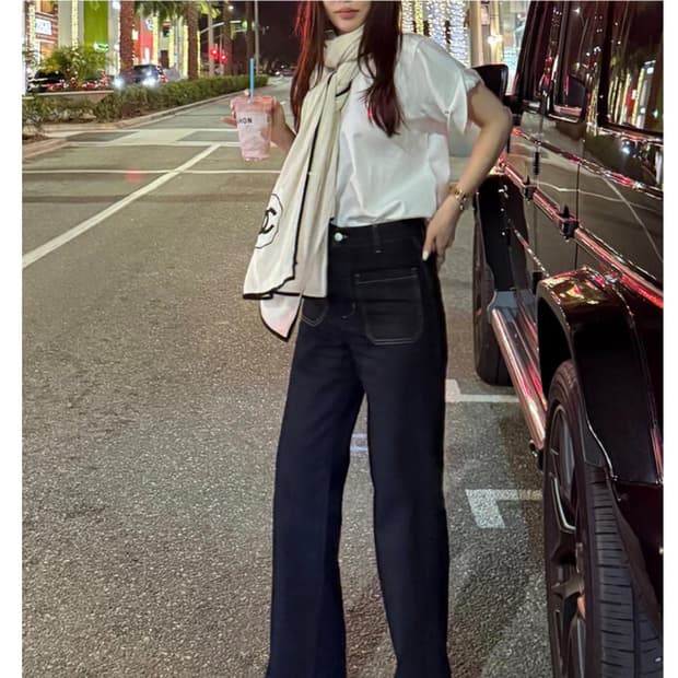 더로랑 THELAURENT INDIGO wide denim(S,오리지널)