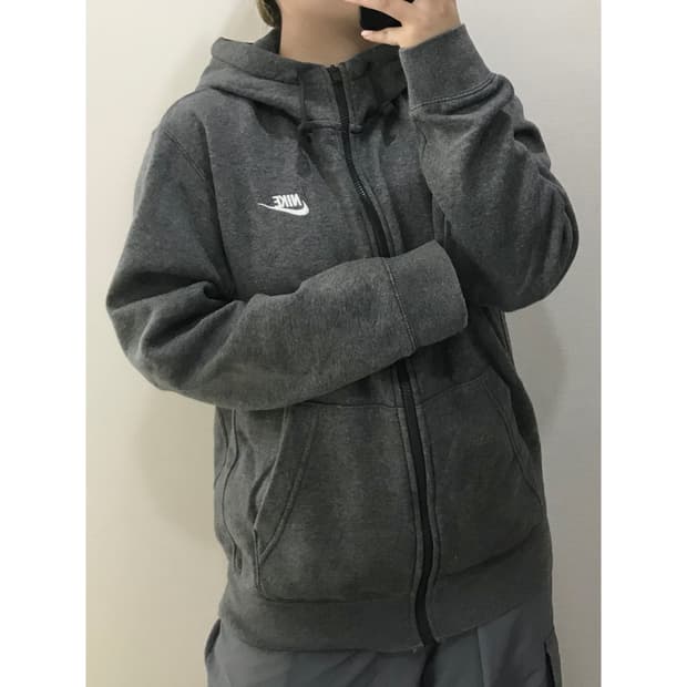 나이키 그레이 후드집업 M