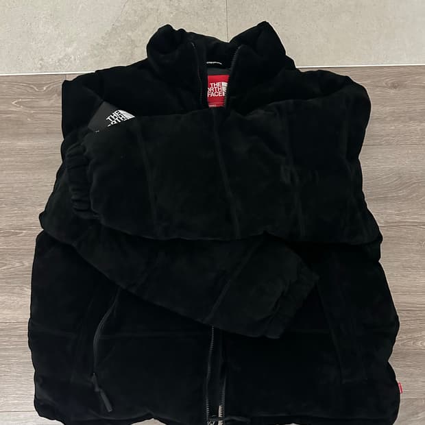 [XL] 슈프림 노스페이스 스웨이드 눕시 블랙