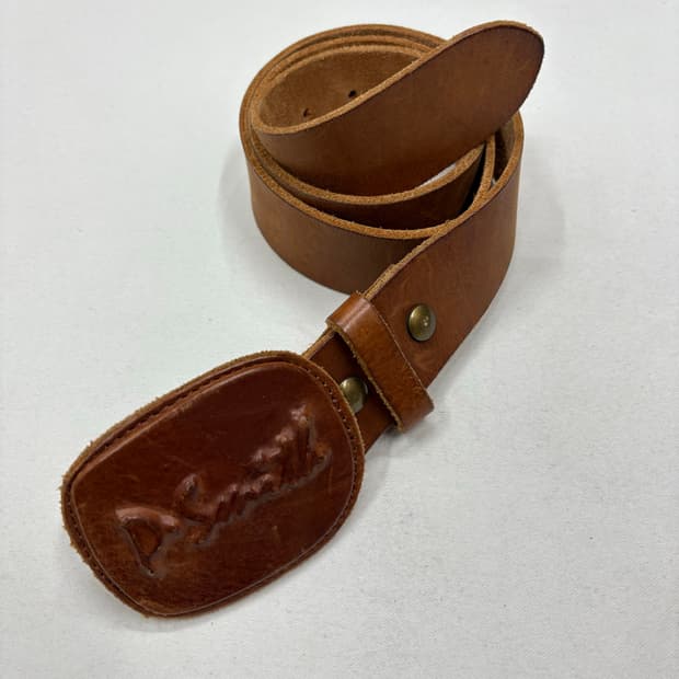 D Smith 빈티지 웨스턴 브라운 가죽 버클 벨트