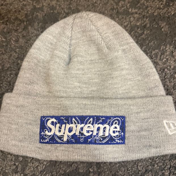 19FW슈프림 박스로고 비니 헤더 그레이