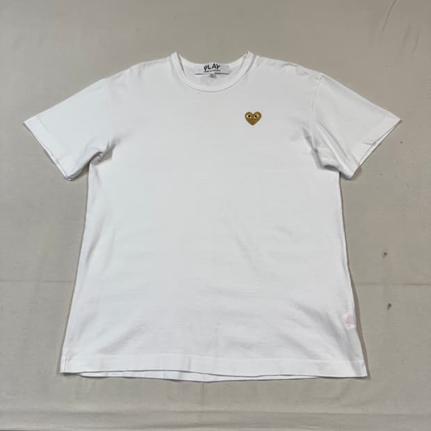 XXL) 꼼데가르송 플레이 골드 와펜 숏 슬리브 반팔 티셔츠 정품 T22