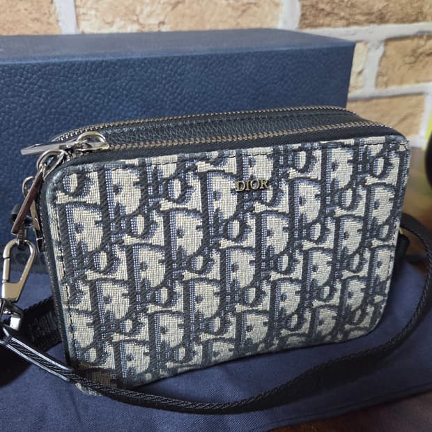디올 오블리크 자카드 크로스백