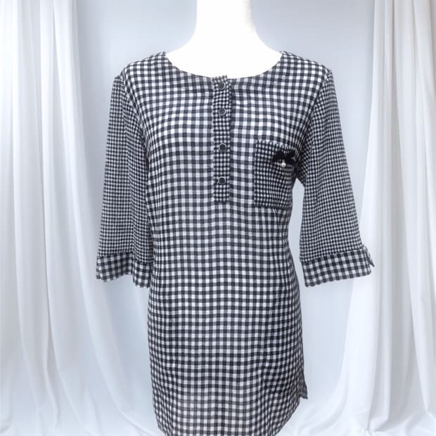 빈티지 모리걸 체크 원피스