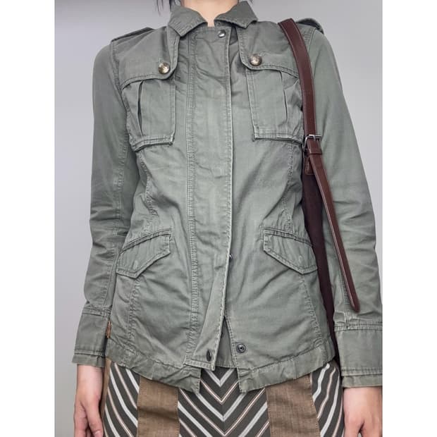 빈티지 카키 필드 자켓 y2k