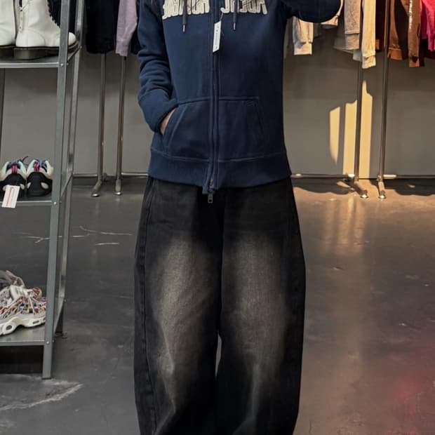 아베크롬비 울프죠 y2k 양털 후드집업 A3488