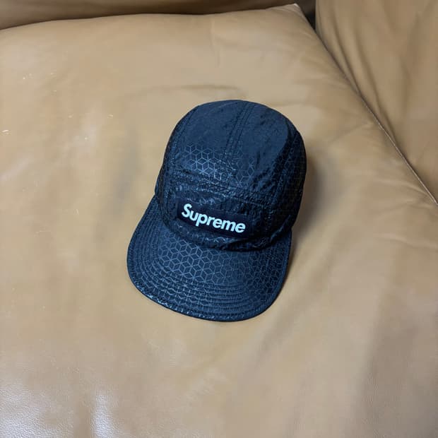 슈프림 캠프캡 모자 박스로고 지오메트릭 블랙