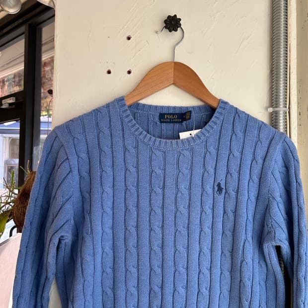 15464 - 폴로 랄프로렌 스카이블루 케이블 니트
