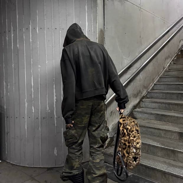 Tech Camo Wide Cargo Pants