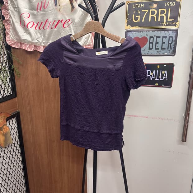 Side string Boucle Knit Top