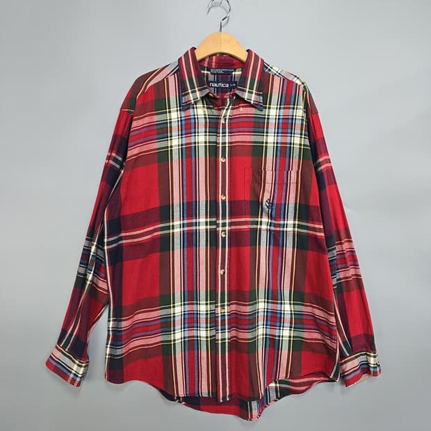 노티카(nautica) 클래식 체크 플란넬 셔츠 L