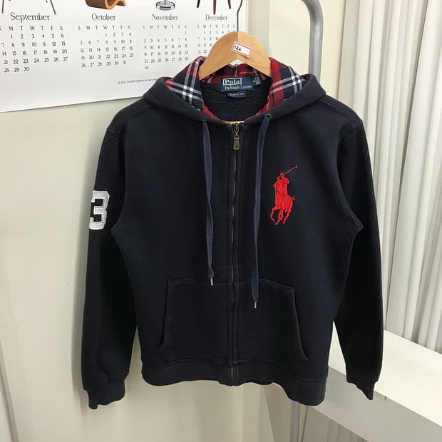폴로 빅포니 기모 후드 집업