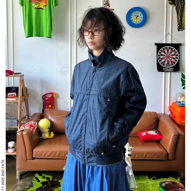 Hugo Boss Navy Check Pattern Blouson JK