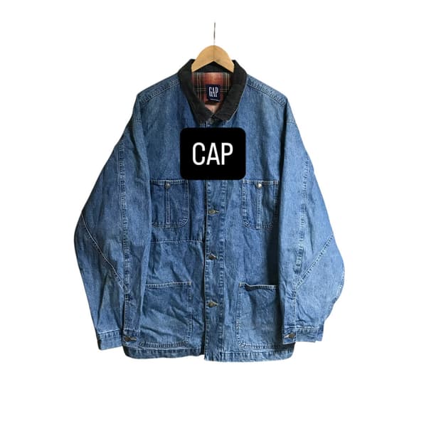 Cap 90s 데님 커버울 워크자켓