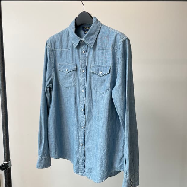 (보이즈 XL) 폴로 랄프로렌 투포켓 데님 웨스턴 셔츠