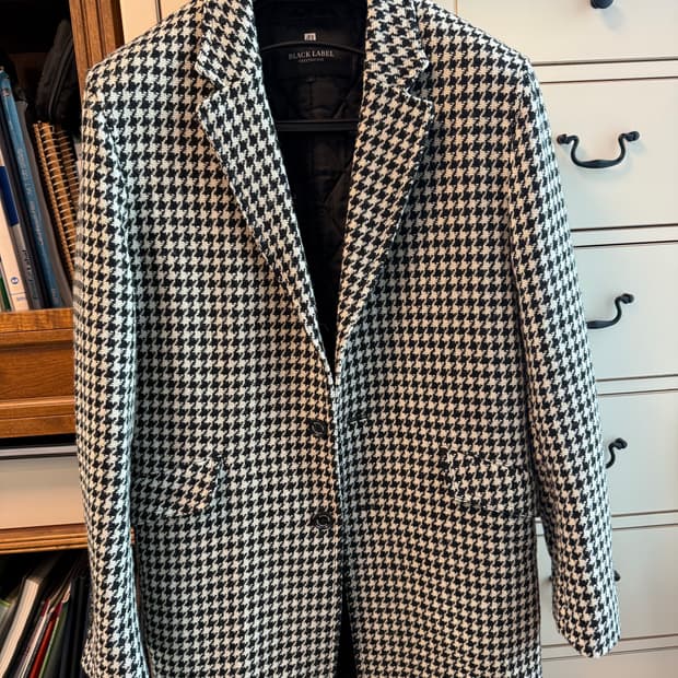 버버리 블랙라벨 하운드투스 코트 L사이즈