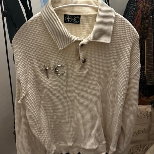 떠그클럽 와플 니트 카라 롱슬리브 크림