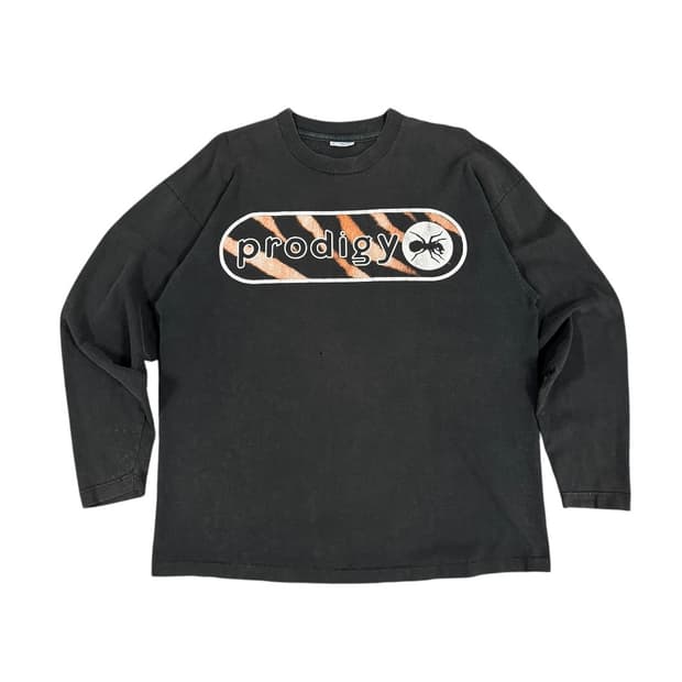 빈티지 90s Prodigy 프로디지 유럽 투어 롱슬리브 티셔츠