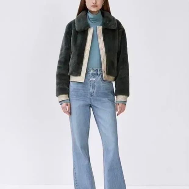 마리떼 프랑소와 저버 퍼 카라 숏 자켓 OS