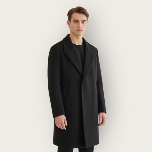 100~105/ 시스템옴므 핸드메이드 캐시미어 블렌딩 링 디테일 코트