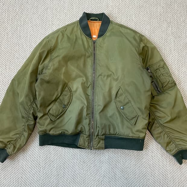 빈티지 썬 페이딩 아미 플라이트 자켓 