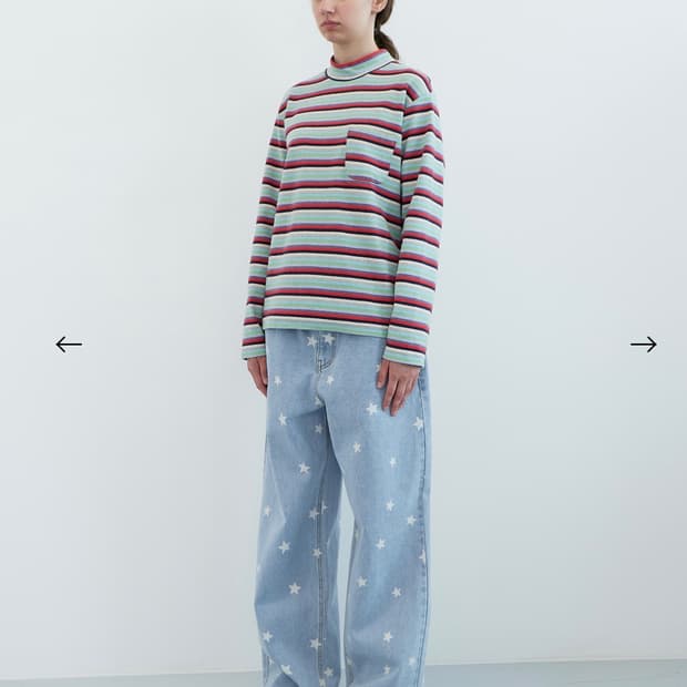 엔조블루스 스타 와이드 데님 팬츠