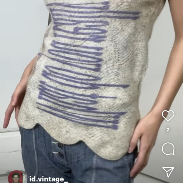 아이디빈티지 id빈티지 프린팅 니트 탑