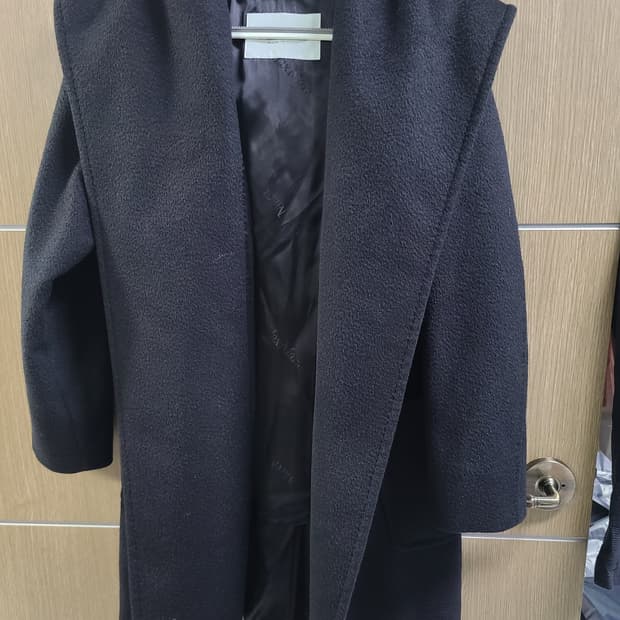 막스마라 낙타울 블랙 후드 코트