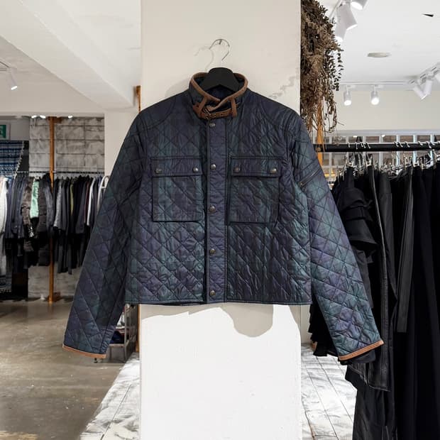 폴로 랄프로렌 그린 블랙와치 타탄 퀼팅 자켓