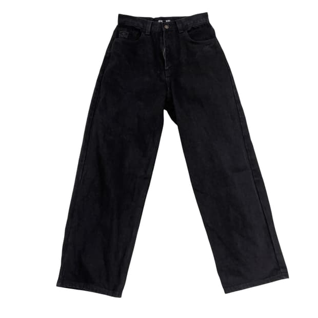 Ertr 블랙 와이드 데님 팬츠