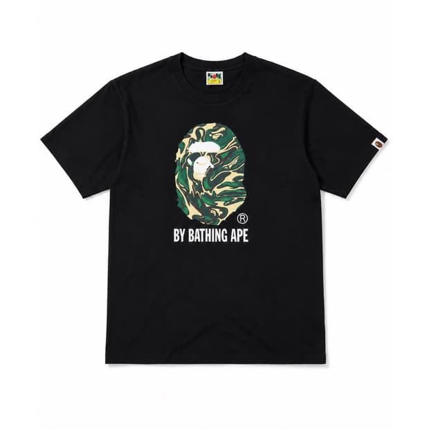 Bape 마블링 카모 티셔츠