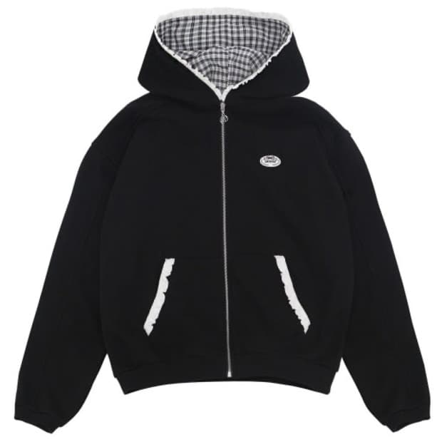 드라이로즈 빅리본 후드집업 블랙