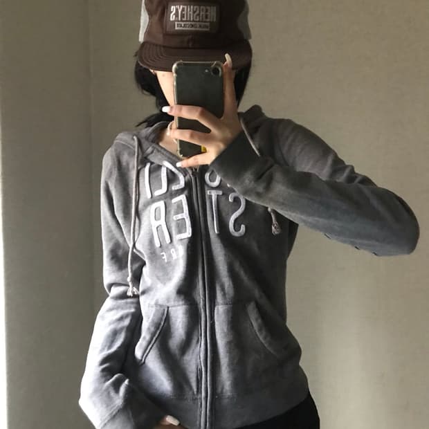 홀리스터 그레이 후드집업