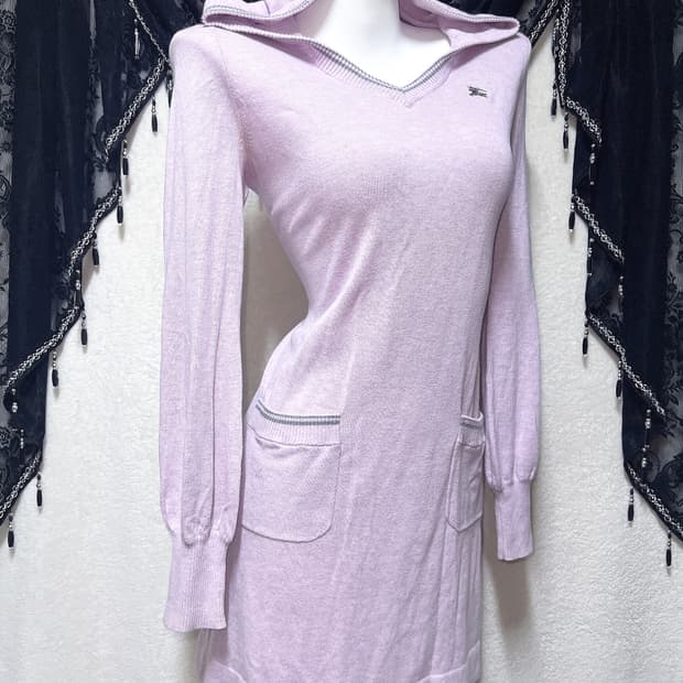 버버리 블루라벨 라벤더 후드 니트원피스 로맨틱갸루 로걀 핀터 하치 러블리
