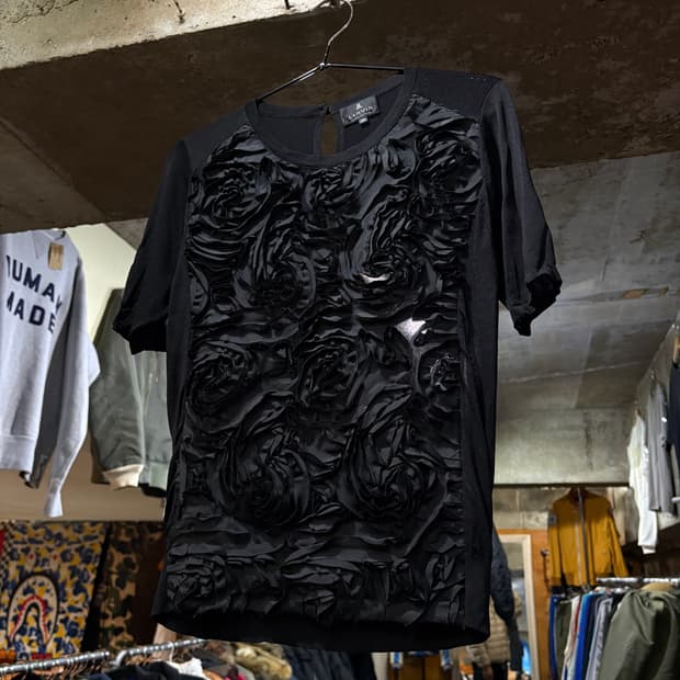 90s LANVIN 랑방 플라워 패턴 포인트 라운드