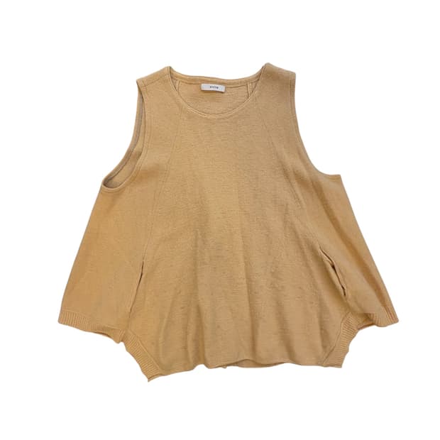 시스템 슬리브리스 니트 탑