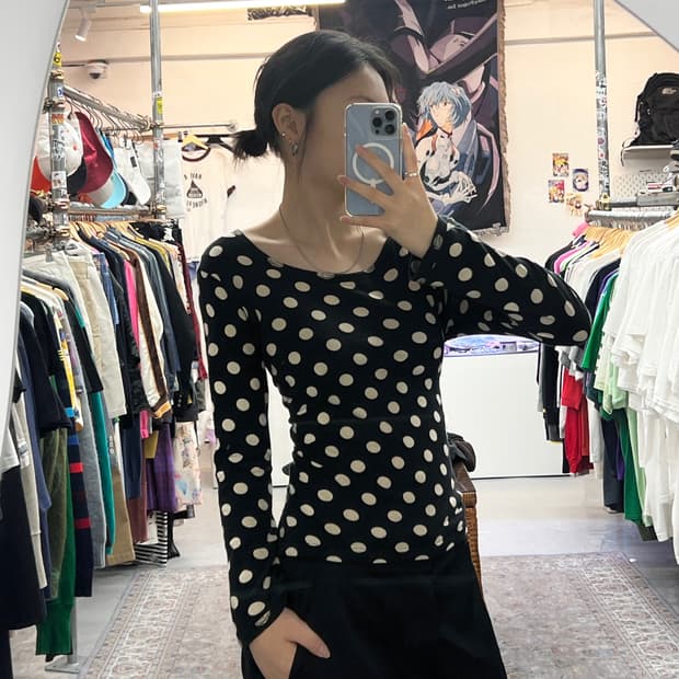 요지야마모토 Y’s 도트패턴 롱슬리브