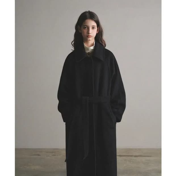 라퍼지포우먼 오로 울리치 트렌치 맥코트(블랙)