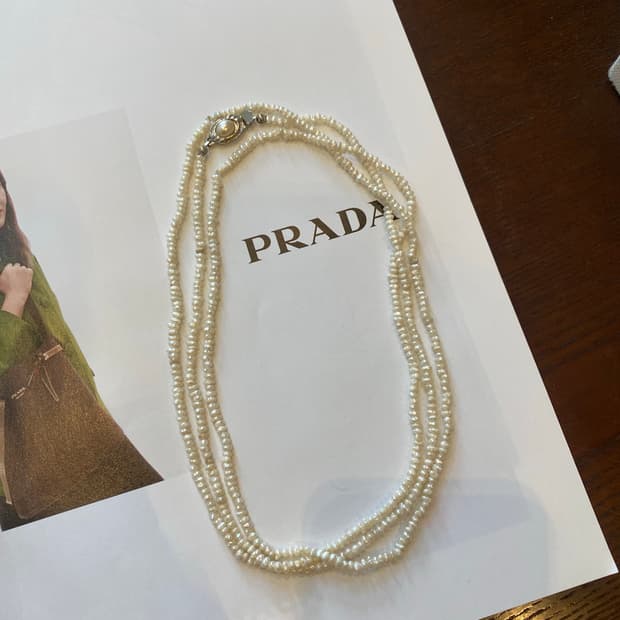 못난이진주 일본 목걸이 롱 담수 진주 목걸이