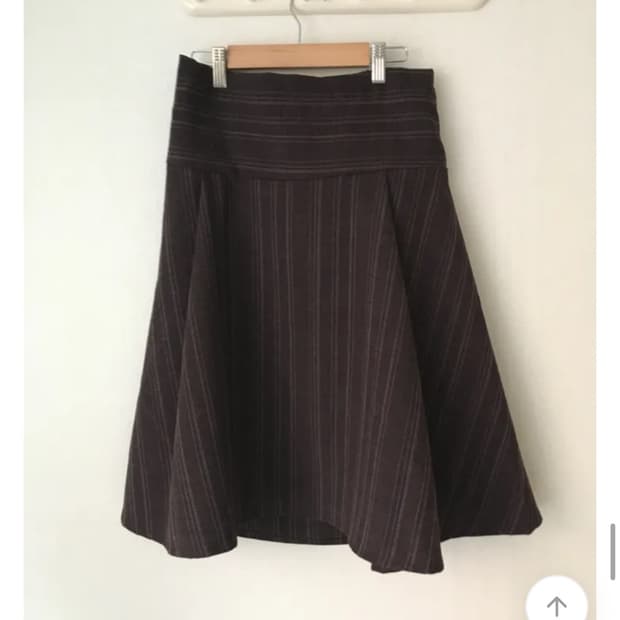 브라운 플레어 미디 스커트