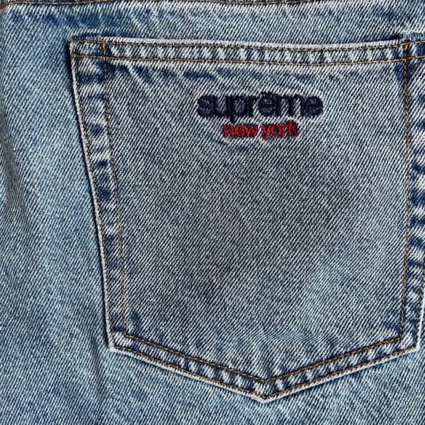 25ss 슈프림 배기 진 워시드 인디고