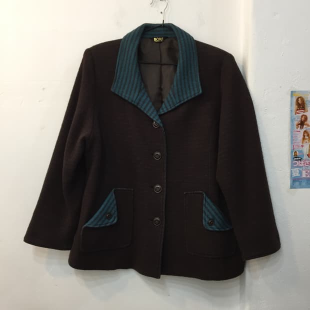 빈티지 민트초코 울 자켓