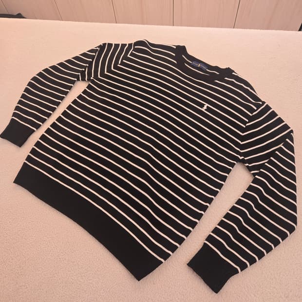 폴로 랄프로렌 단가라 니트 블랙 L